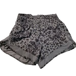 Athleta grey cheetah print activewear shorts
